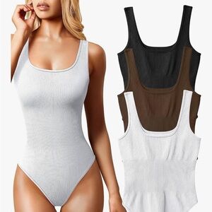 OQQ Set of 3 Ribbed Bodysuits